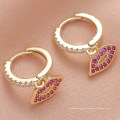 personalized sexy lip diamond earrings jewelry for women 2021,copper hoop drop earrings